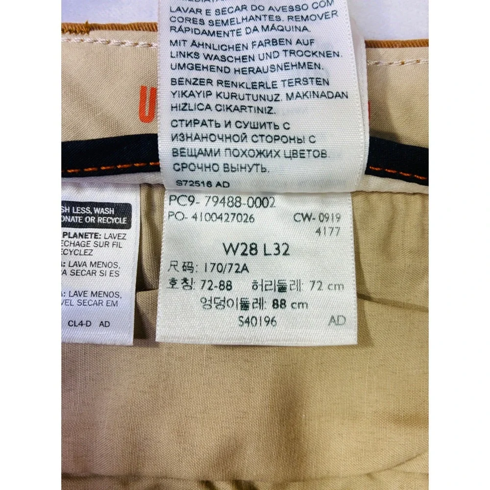 Dockers Slim Fit Ultimate Chino Pants Mustard Yellow Ochre 28x32 Flex Zip Pocket